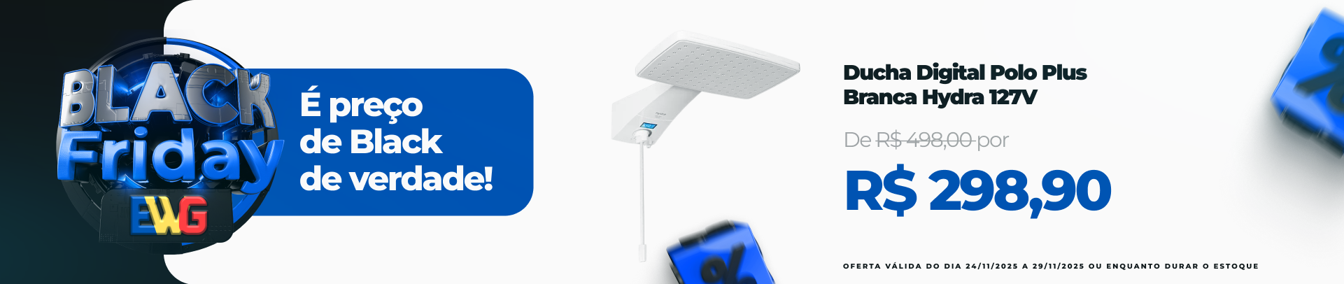 Ducha Digital Polo Plus Branca Hydra